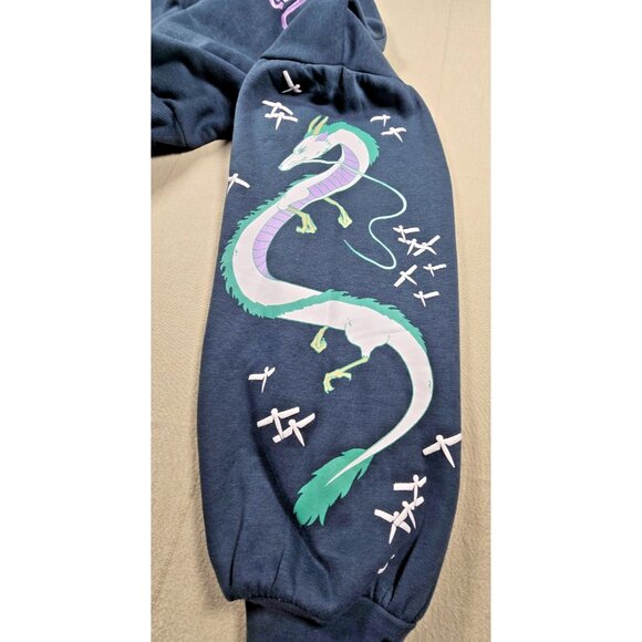Her Universe Spirited Away Haku Embroidered Sweatshirt Blue Medium NWOT - Picture 5 of 16